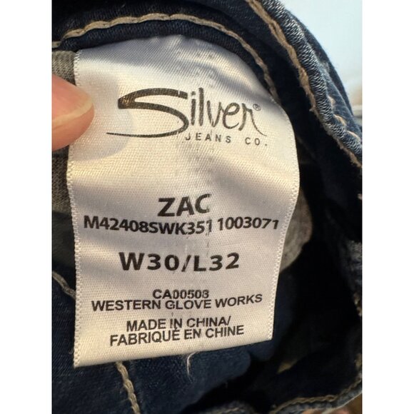 Silver Jeans Co Zac Mens Jeans W30 L32 Straight Fit Blue Mid Wash Stretch Denim - Picture 4 of 7